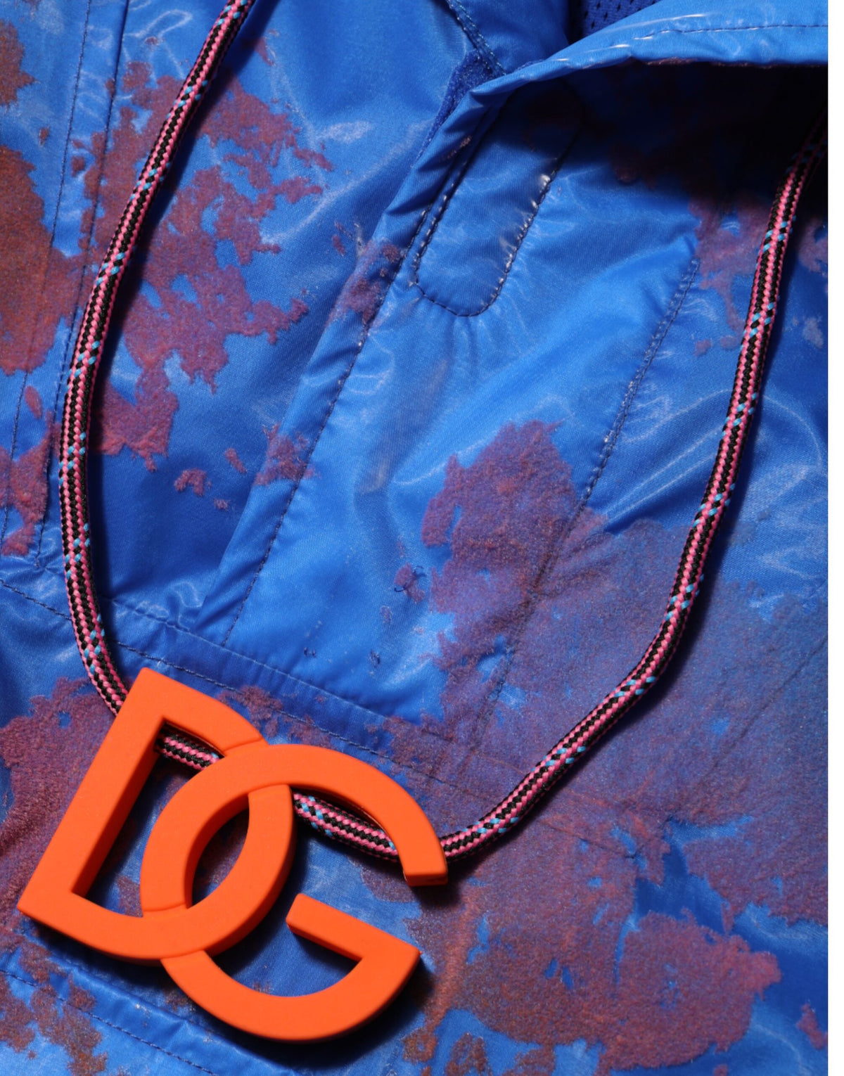 Dolce & Gabbana Men's Relaxed Fit Regular Cotton Polyester Sweatshirt Hoodie - Blue Patterned Tie Dye
