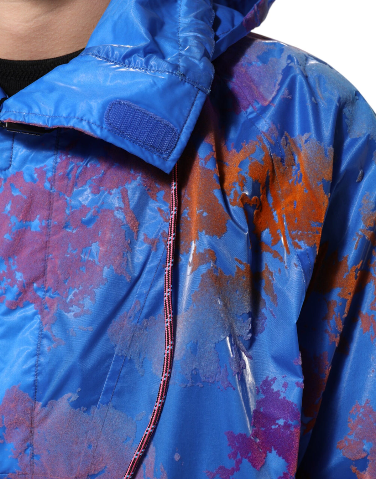 Dolce & Gabbana Men's Relaxed Fit Regular Cotton Polyester Sweatshirt Hoodie - Blue Patterned Tie Dye
