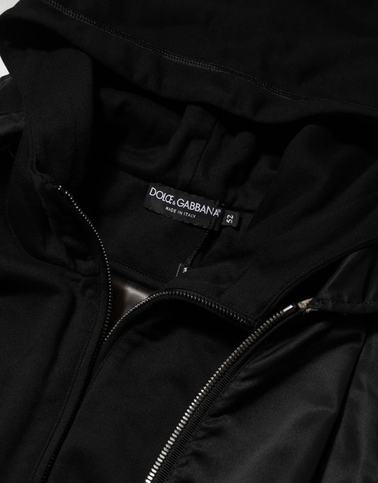 Hooded Bomber Jacket by Dolce & Gabbana for men in polyamide cotton black features an on trend silhouette, showcasing refined pockets & hooded and a sophisticated hooded neckline for a truly on trend finish.