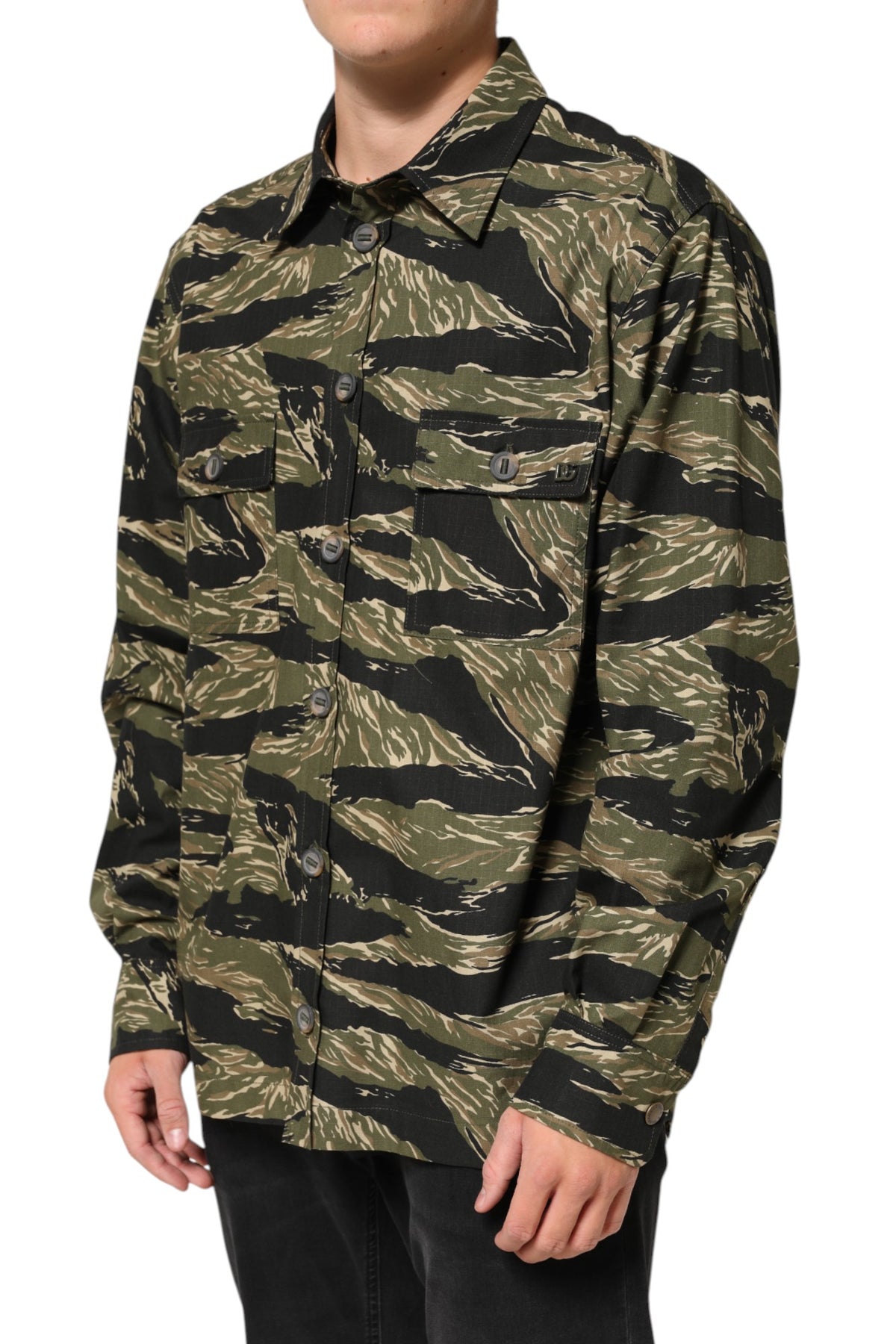 Dolce & Gabbana Men's Relaxed Fit Regular Long-Sleeve Cotton & Polyester Dress Shirt - Multicolor Camouflage Print