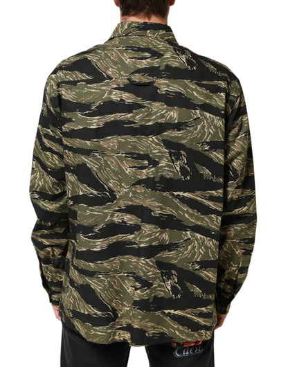 Dolce & Gabbana Men's Relaxed Fit Regular Long-Sleeve Cotton & Polyester Dress Shirt - Multicolor Camouflage Print