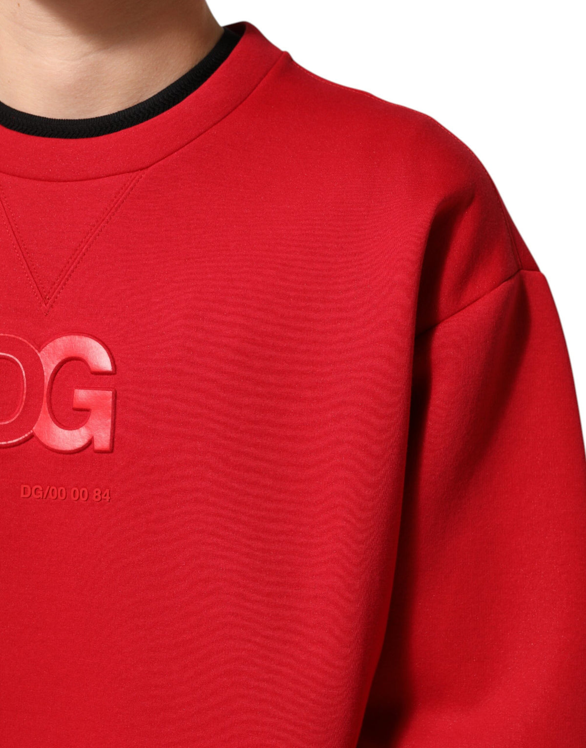 Dolce & Gabbana Men's Relaxed Fit Regular Crew Neck Nylon Cotton Sweatshirt - Red Signature