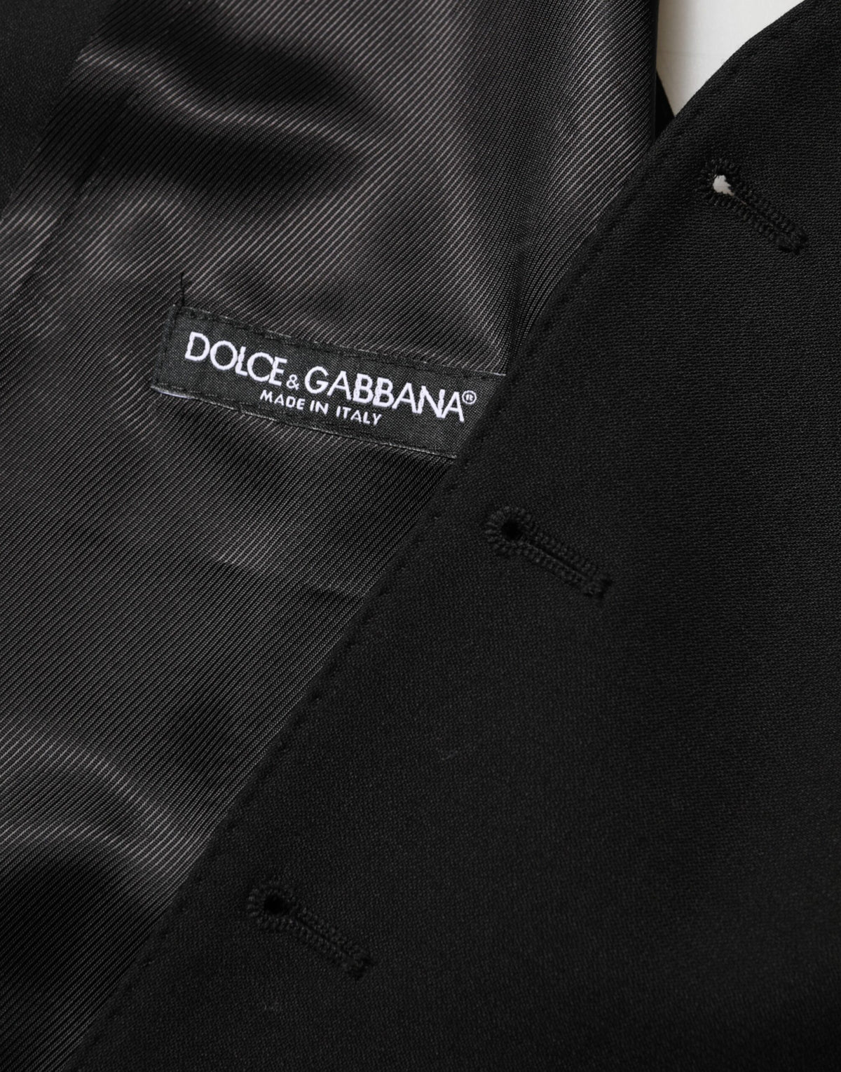 Dolce & Gabbana Men's V Neck Virgin Wool Viscose Silk & Polyester Vest - Black