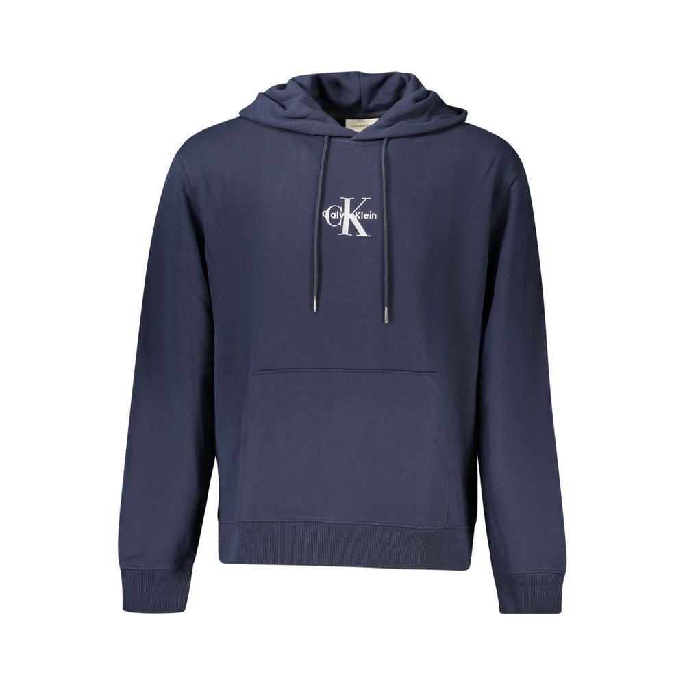 Hooded Sweatshirt Hoodie by Calvin Klein for men in stretch cotton blue & print features an luminous silhouette, showcasing a sophisticated hooded neckline and for a truly luminous look.