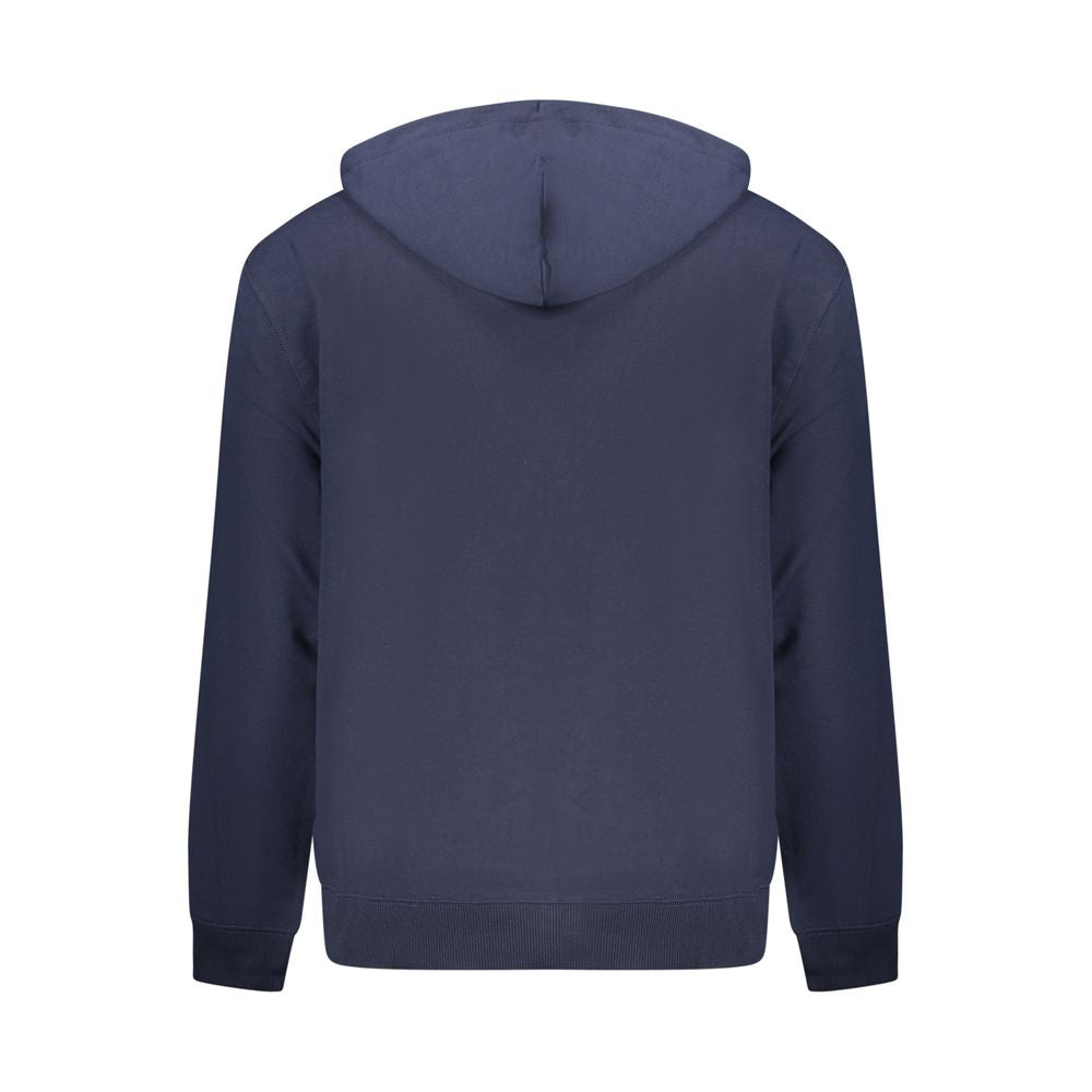 Hooded Sweatshirt Hoodie by Calvin Klein for men in stretch cotton blue & print features an avant-garde silhouette, showcasing a sophisticated hooded neckline and detail for a truly avant-garde finish.