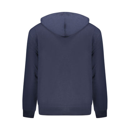 Hooded Sweatshirt Hoodie by Calvin Klein for men in stretch cotton blue & print features an avant-garde silhouette, showcasing a sophisticated hooded neckline and detail for a truly avant-garde finish.