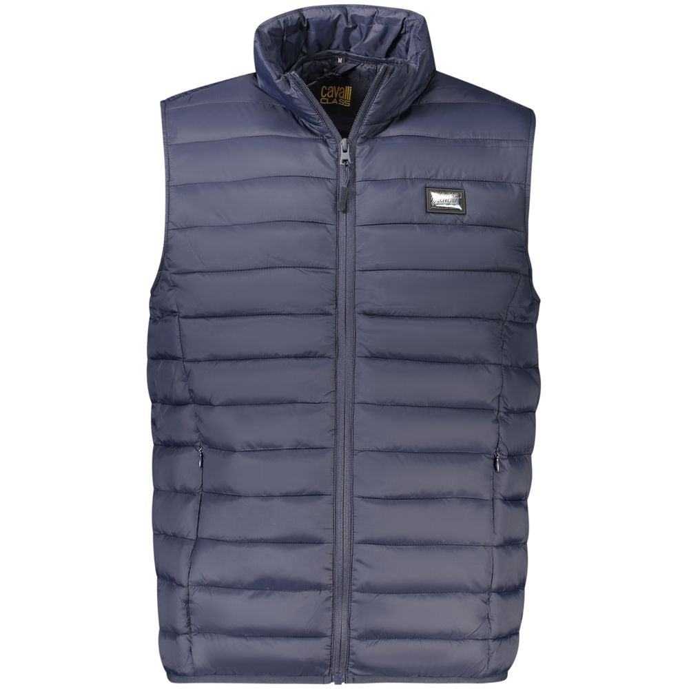Vest by Cavalli Class for men in polyester blue features an on trend silhouette, showcasing a sophisticated and premium pockets for a truly on trend finish.