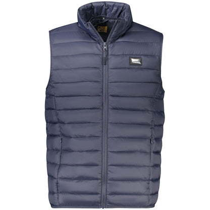 Vest by Cavalli Class for men in polyester blue features an on trend silhouette, showcasing a sophisticated and premium pockets for a truly on trend finish.