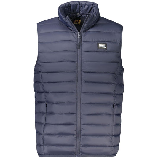 Vest by Cavalli Class for men in polyester blue features an on trend silhouette, showcasing a sophisticated and premium pockets for a truly on trend finish.