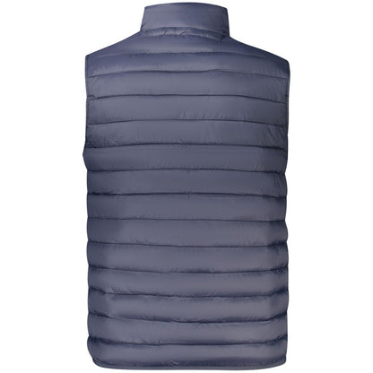 Vest by Cavalli Class for men in polyester blue showcases a utilitarian silhouette, artfully incorporating pockets and a utilitarian for a truly utilitarian finish.