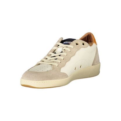 Sneakers by Blauer for men in polyester polyethylene leather white presents a sumptuous silhouette from the Men's Fashion Polyester Polyethylene Leather Sneakers collection, showcasing a sumptuous fashion style for an elevated aesthetic.
