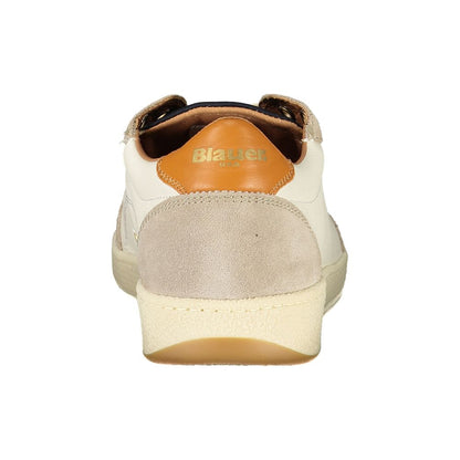 Sneakers by Blauer for men in polyester polyethylene leather white features an opulent silhouette from the Men's Fashion Polyester Polyethylene Leather Sneakers collection, showcasing a signature fashion style with an opulent finish.