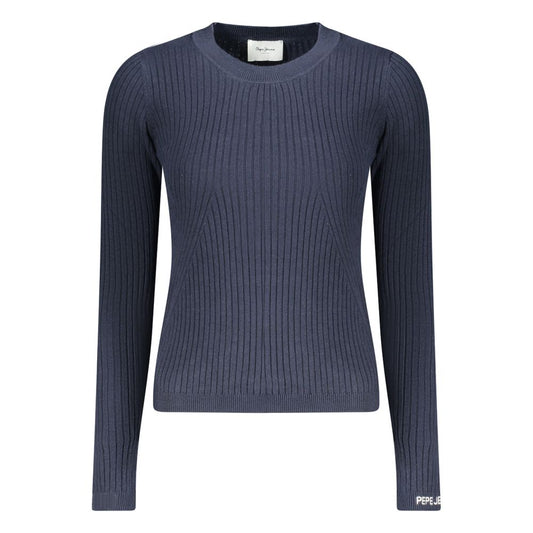 Sweatshirt by Pepe Jeans for women in viscose cotton blue & signature features an provocated silhouette, detailed with a provocated and a refined crew neckline for a sophisticated aesthetic.