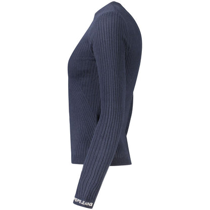 Sweatshirt by Pepe Jeans for women in viscose cotton blue & signature features an exquisite silhouette, showcasing and details for a exquisite look.