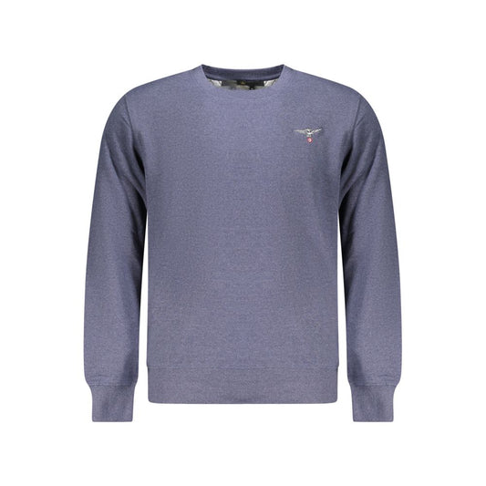 Sweatshirt by Accademia Militare for men in cotton polyester blue features an provocated silhouette, detailed with a provocated and a refined crew neckline for a sophisticated aesthetic.