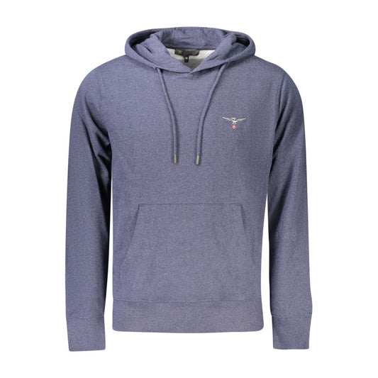 Hooded Sweatshirt Hoodie by Accademia Militare for men in cotton polyester blue features an avant-garde silhouette, showcasing a sophisticated hooded neckline and detail for a truly avant-garde finish.