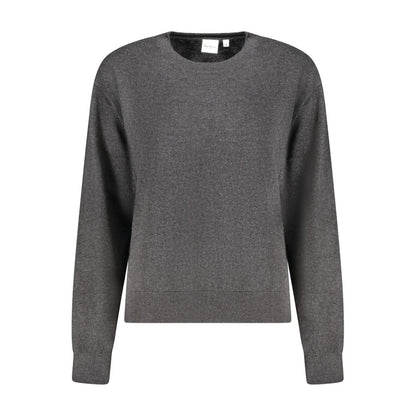 Sweatshirt by Pepe Jeans for women in cashmere cotton blend black showcases a slouchy chic silhouette, artfully detailed with a slouchy chic crew neckline and for a slouchy chic finish.