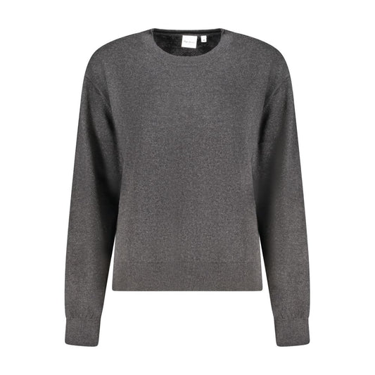 Sweatshirt by Pepe Jeans for women in cashmere cotton blend black showcases a slouchy chic silhouette, artfully detailed with a slouchy chic crew neckline and for a slouchy chic finish.