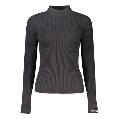 Sweatshirt by Pepe Jeans for women in viscose cotton black features an exquisite silhouette, showcasing and high-neck neckline details for a exquisite look.