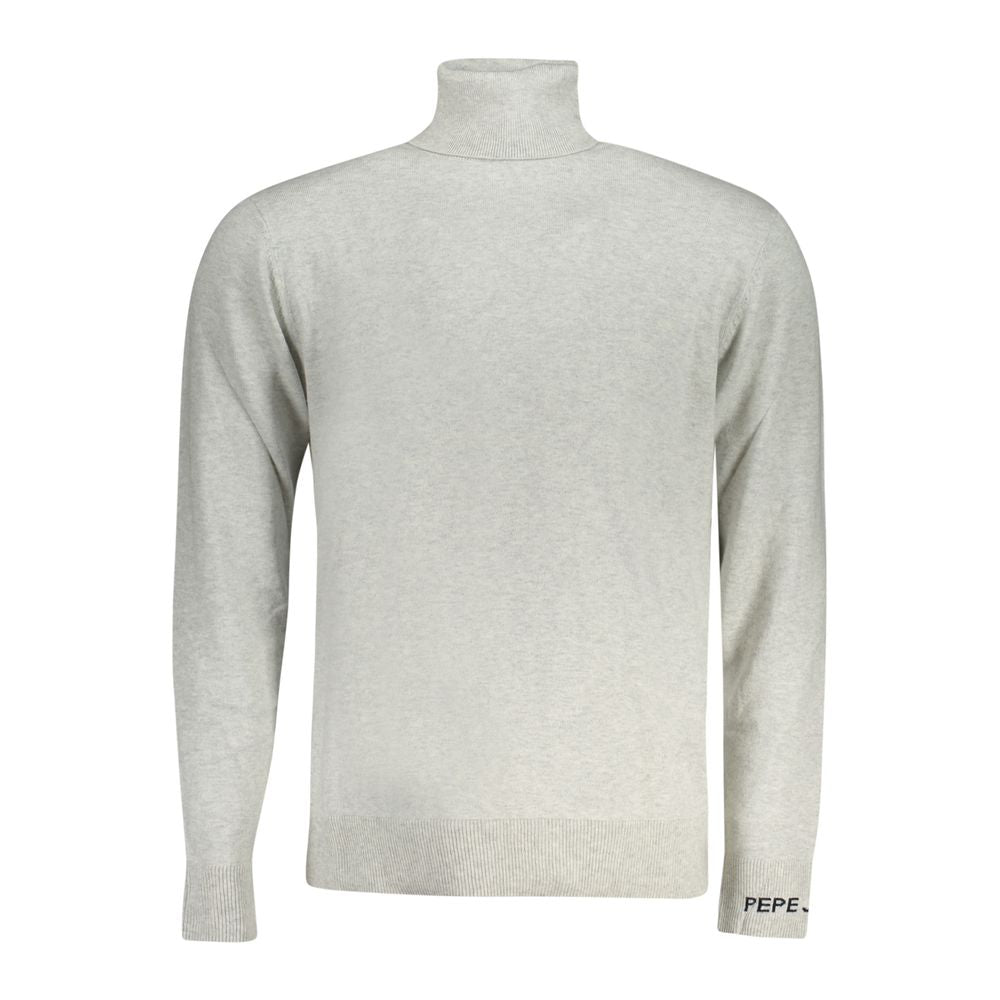 Sweater by Pepe Jeans for men in cashmere cotton blend gray showcases an masterful silhouette, artfully detailed with a masterful turtle neckline and for a sophisticated, premium finish.
