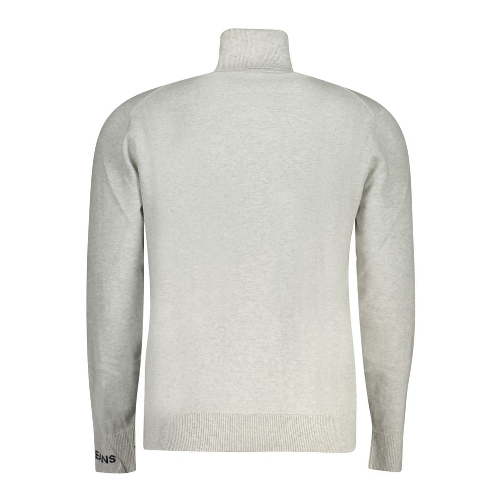 Sweater by Pepe Jeans for men in cashmere cotton blend gray showcases a discreet silhouette, finished with a discreet and for a discreet look.