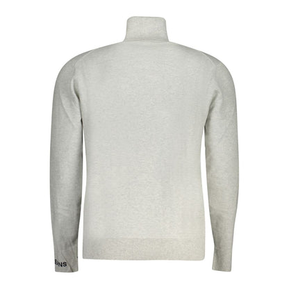 Sweater by Pepe Jeans for men in cashmere cotton blend gray showcases a discreet silhouette, finished with a discreet and for a discreet look.