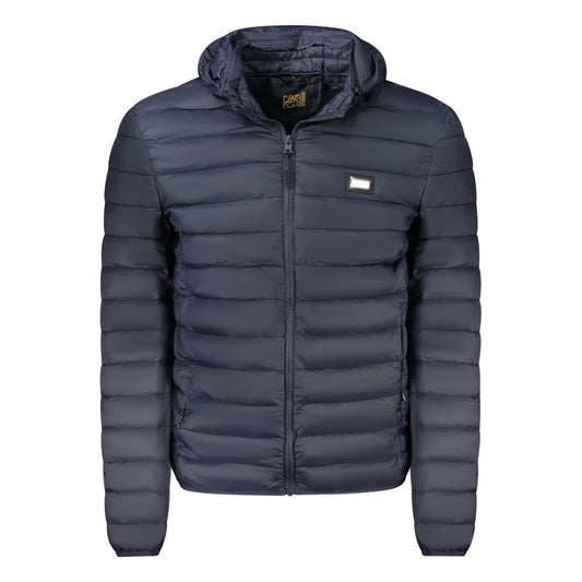 Hooded Vest by Cavalli Class for men in polyester blue features a chic silhouette, expertly detailed with a refined hooded neckline and premium lightweight, pockets & hooded for a truly chic look.