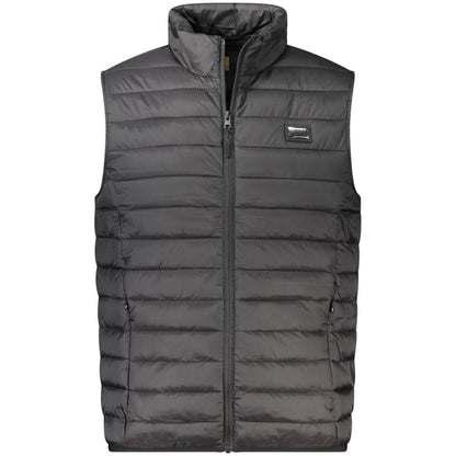 Vest by Cavalli Class for men in polyester black features a stylish silhouette, showcasing distinct lightweight & pockets and a refined for a truly stylish finish.
