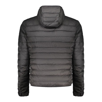 Hooded Windbreaker Jacket by Cavalli Class for men in polyester black features an enduring silhouette, showcasing technical pockets, hooded & windproof and a sophisticated hooded neckline for a truly enduring aesthetic.