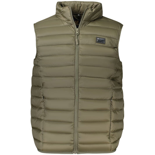 Vest by Cavalli Class for men in polyester green & signature features a chic silhouette, expertly detailed with a refined and premium pockets for a truly chic look.