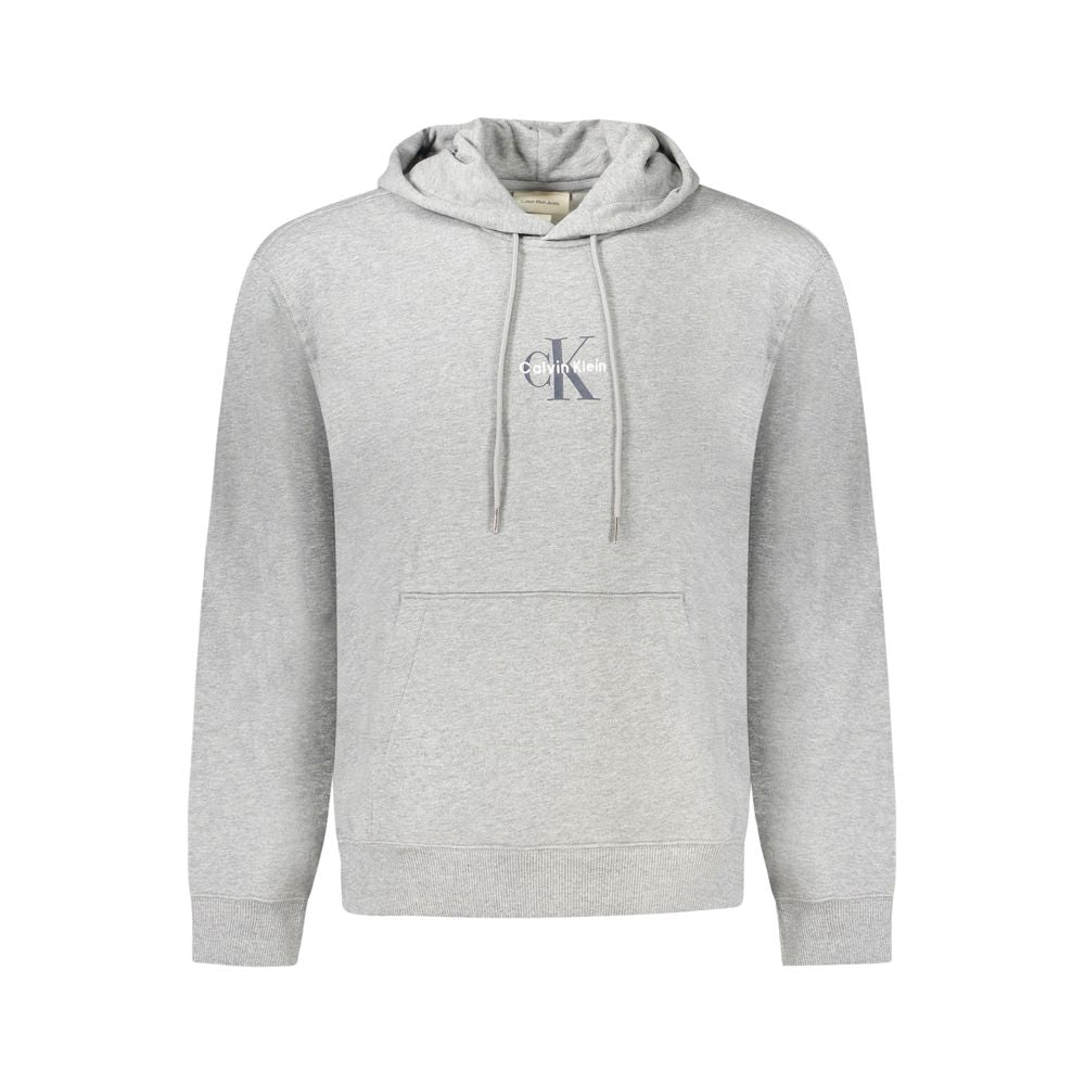 Hooded Sweatshirt Hoodie by Calvin Klein for men in stretch cotton gray features an luminous silhouette, showcasing a sophisticated hooded neckline and for a truly luminous look.