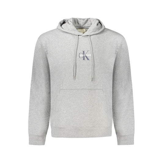 Hooded Sweatshirt Hoodie by Calvin Klein for men in stretch cotton gray features an luminous silhouette, showcasing a sophisticated hooded neckline and for a truly luminous look.