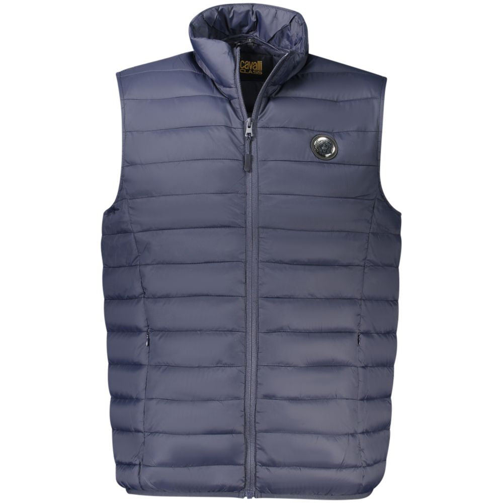 Vest by Cavalli Class for men in polyester blue features an contemporary silhouette, showcasing refined lightweight & pockets and a contemporary for a sophisticated layered look.