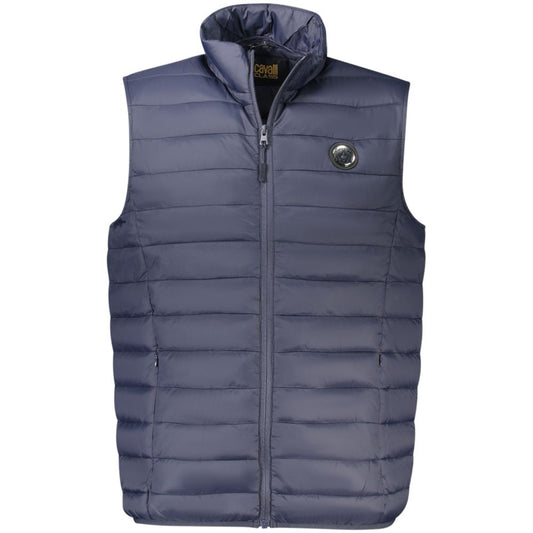 Vest by Cavalli Class for men in polyester blue features an contemporary silhouette, showcasing refined lightweight & pockets and a contemporary for a sophisticated layered look.