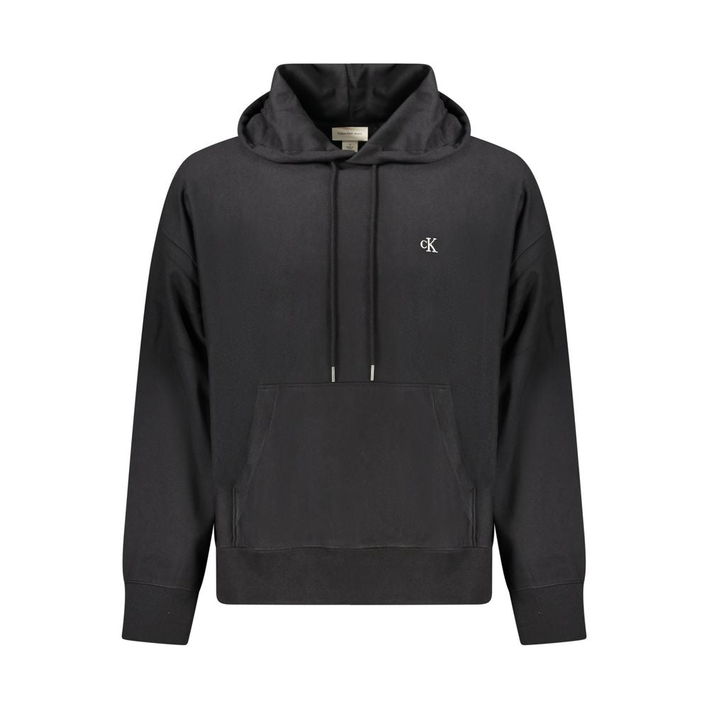 Hooded Sweatshirt Hoodie by Calvin Klein for men in cotton polyester black features an luminous silhouette, showcasing a sophisticated hooded neckline and long-sleeve for a truly luminous look.