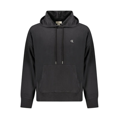 Hooded Sweatshirt Hoodie by Calvin Klein for men in cotton polyester black features an luminous silhouette, showcasing a sophisticated hooded neckline and long-sleeve for a truly luminous look.