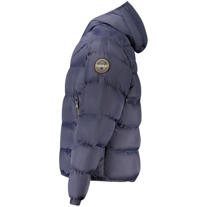 Napapijri Men's Polyamide Hooded Overcoat - Blue Signature