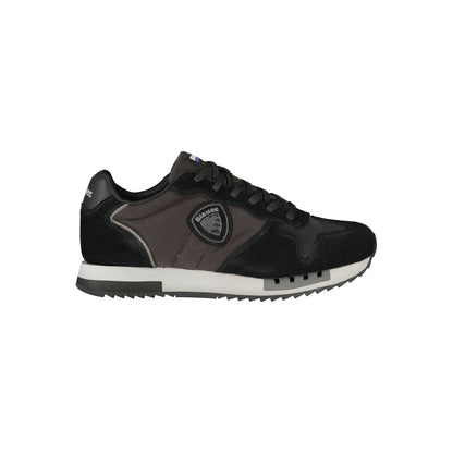 Athletic Sneakers by Blauer for men in polyester polyurethane leather black showcases an impeccable silhouette, defined by an impeccable athletic style design that perfectly captures the essence of the Men's Athletic Polyester Polyurethane Leather Sneakers.