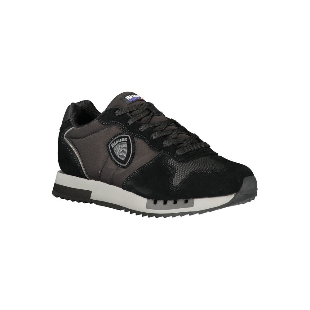 Athletic Sneakers Blauer men polyester polyurethane leather black featuring a avant-garde Men's Athletic Polyester Polyurethane Leather Sneakers design with a avant-garde athletic style for a refined finish.