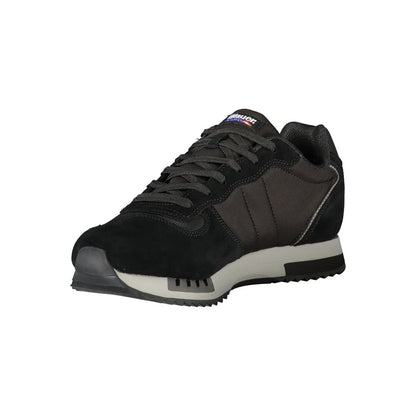 Athletic Sneakers by Blauer for men in polyester polyurethane leather black features an stately silhouette, showcasing the signature athletic style of the Men's Athletic Polyester Polyurethane Leather Sneakers collection with a truly stately finish.