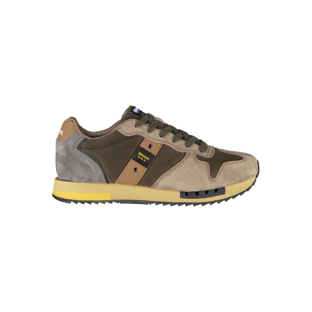 Athletic Sneakers Blauer men polyester polyethylene leather green featuring a avant-garde Men's Athletic Polyester Polyethylene Leather Sneakers design with a avant-garde athletic style for a refined finish.