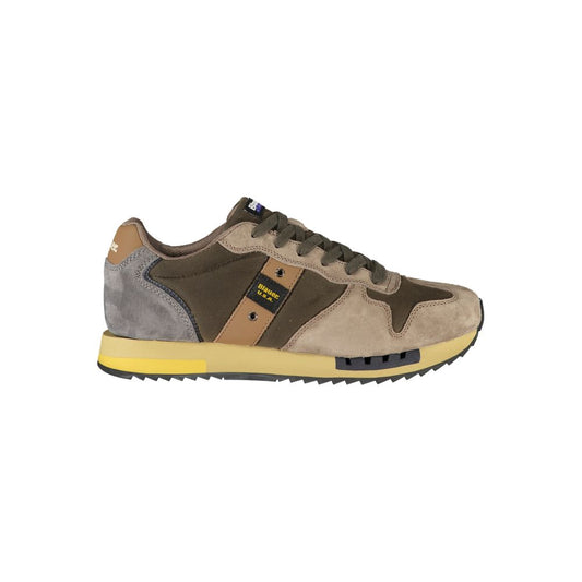 Athletic Sneakers Blauer men polyester polyethylene leather green featuring a avant-garde Men's Athletic Polyester Polyethylene Leather Sneakers design with a avant-garde athletic style for a refined finish.