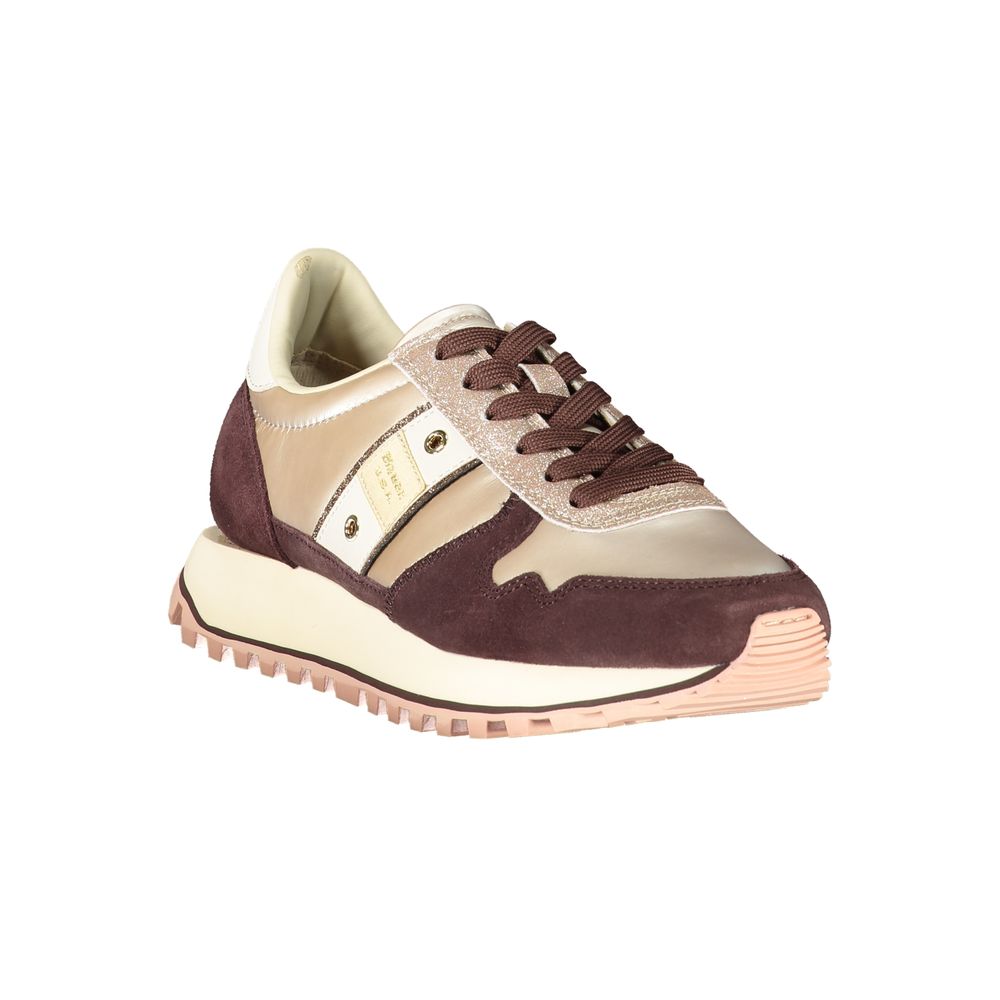 Athletic Sneakers Blauer women polyester polyethylene leather beige featuring a avant-garde Women's Athletic Polyester Polyethylene Leather Sneakers design with a avant-garde athletic style for a refined finish.