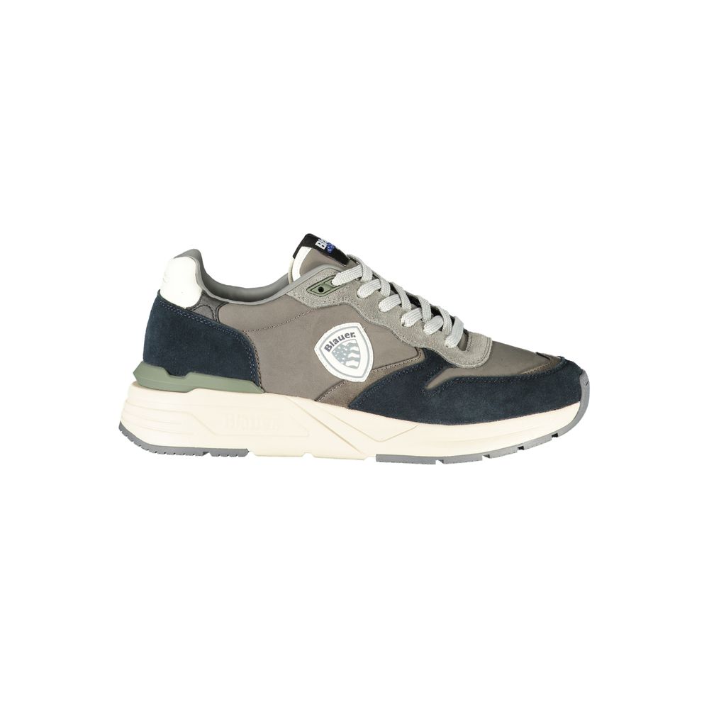 Athletic Sneakers Blauer men polyester polyethylene leather gray & signature featuring a avant-garde Men's Athletic Polyester Polyethylene Leather Sneakers design with a avant-garde athletic style for a refined finish.