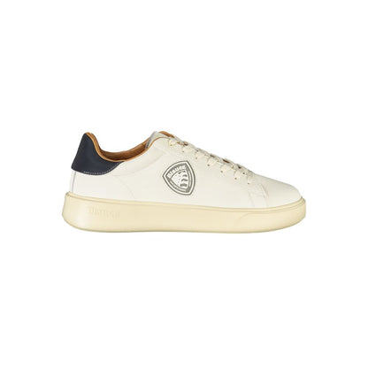Sneakers by Blauer for men in polyester polyethylene leather blue, white & print features an sumptuous design from the Crisp Men's Low-Top Polyester Polyethylene Leather Sneakers collection, highlighting a sumptuous low-top style for a premium, high-fashion look.