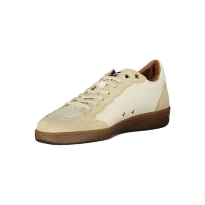 Athletic Sneakers by Blauer for men in polyester polyethylene leather white & print features an stately silhouette, showcasing the signature athletic style of the The Blend Men's Athletic Polyester Polyethylene Leather Sneakers collection with a truly stately finish.