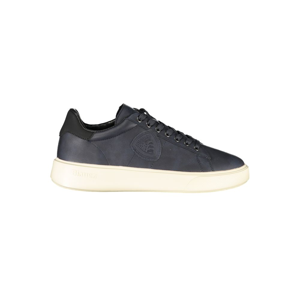 Sneakers by Blauer for men in polyester & polyurethane blue features an sumptuous design from the City Men's Low-Top Polyester & Polyurethane Sneakers collection, highlighting a sumptuous low-top style for a premium, high-fashion look.