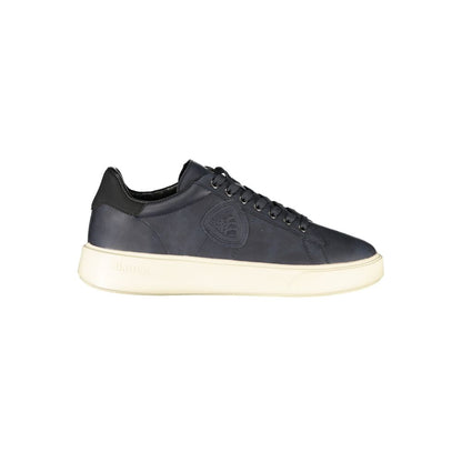 Sneakers by Blauer for men in polyester & polyurethane blue features an sumptuous design from the City Men's Low-Top Polyester & Polyurethane Sneakers collection, highlighting a sumptuous low-top style for a premium, high-fashion look.
