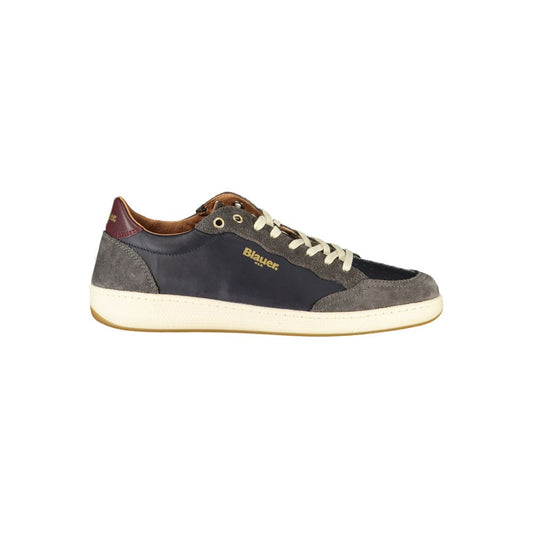Athletic Sneakers by Blauer for men in polyester polyethylene leather blue & print presents a sleek silhouette, perfectly capturing the athletic style essence of Essence Men's Athletic Polyester Polyethylene Leather Sneakers with its sleek design and premium finish.