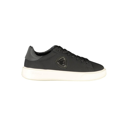 Sneakers by Blauer for men in polyester polyurethane leather black & print presents a sumptuous silhouette as Men's Low-Top Polyester Polyurethane Leather Sneakers, expertly defined by a sumptuous low-top style for a sumptuous, high-fashion look.